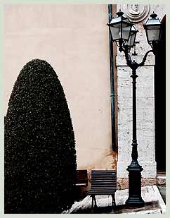 Italian lamp and resting place in Sarteano square Italian lamp and resting place in Sarteano square